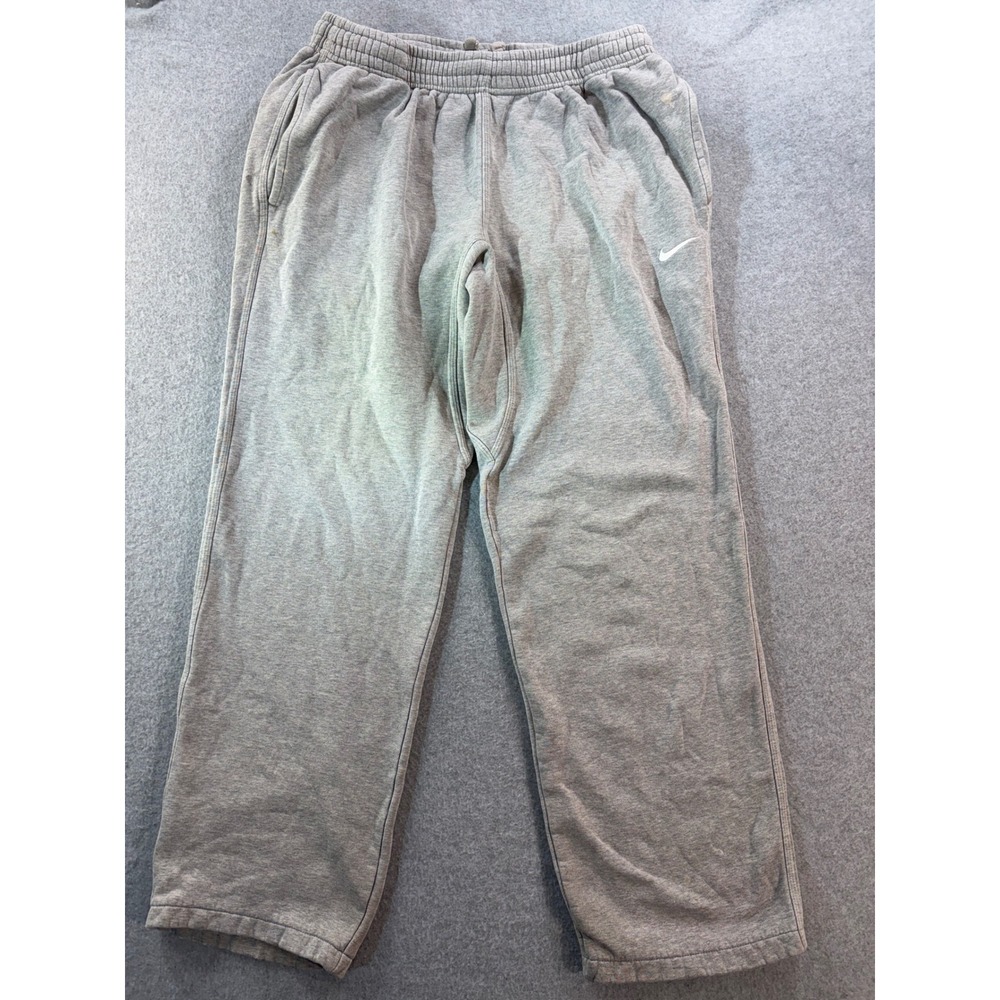 Nike Mens Fleece Sweatpants Gray Straight Leg Swoosh Logo Size Med HO160408STY‎